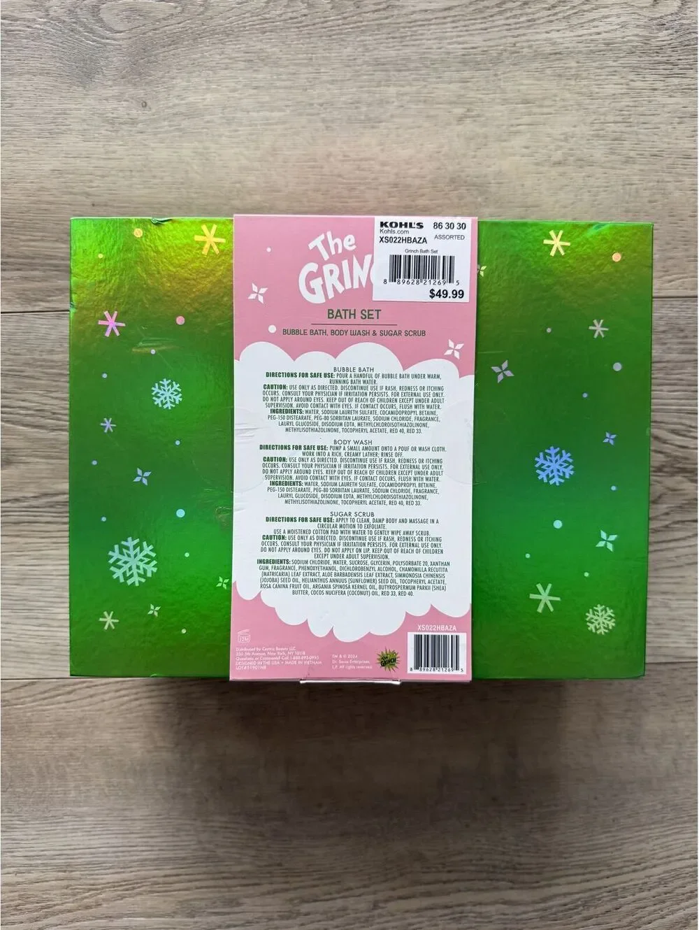 NEW! The Grinch Bath Set - Bubble Bath, Body Wash & Sugar Scrub